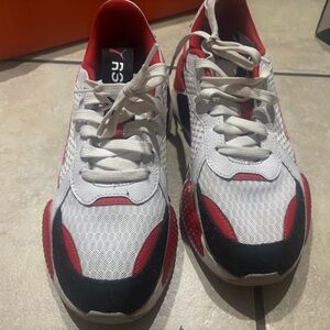 Puma White Red Black Kids' Sneakers